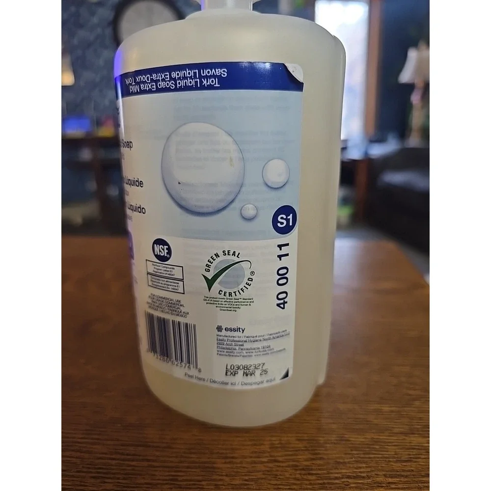 Tork Premium Extra Mild Liquid Soap-Unscented-1 Liter Bottle-TRK400011 Lot Of‎ 2